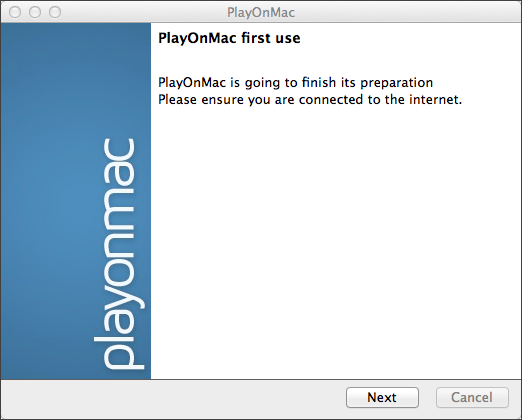 PlayOnMac first launch